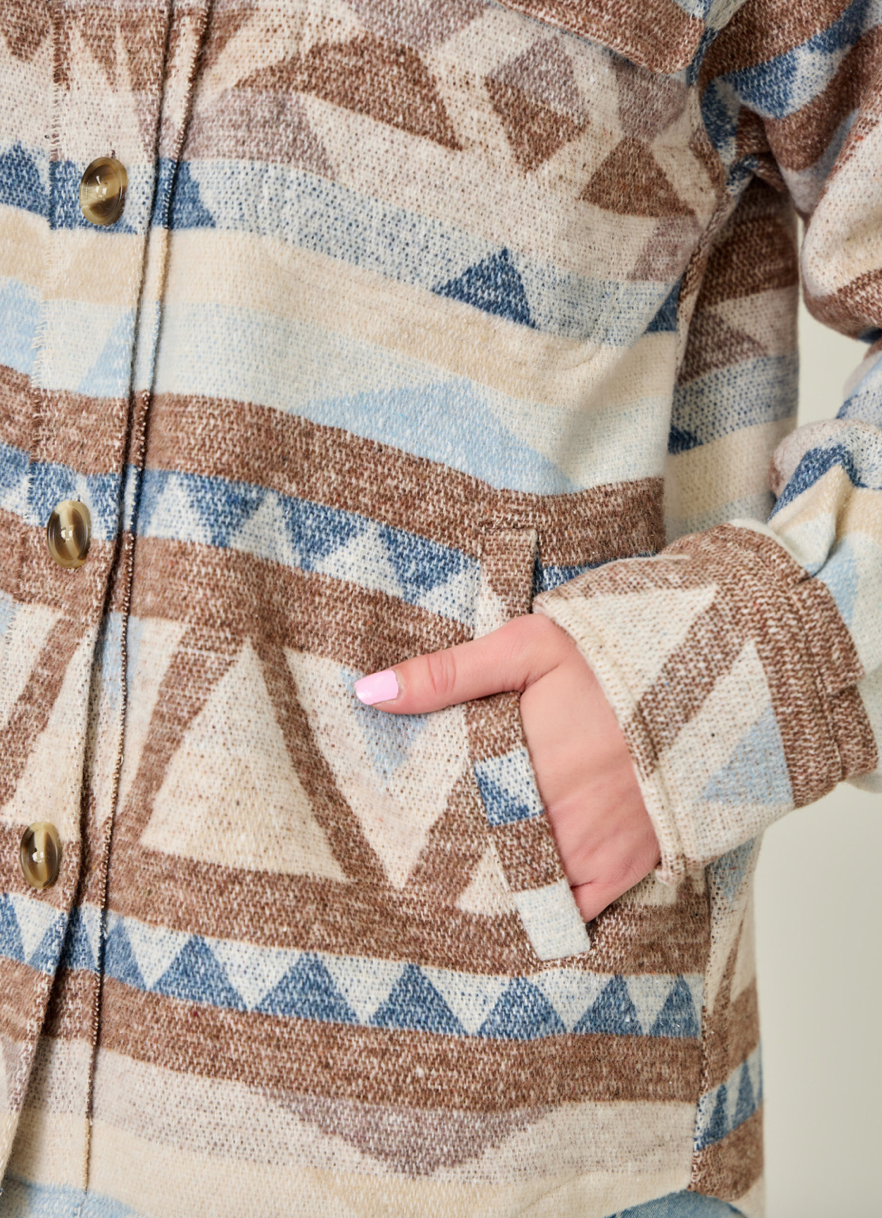 Mystree Aztec Shirt Jacket