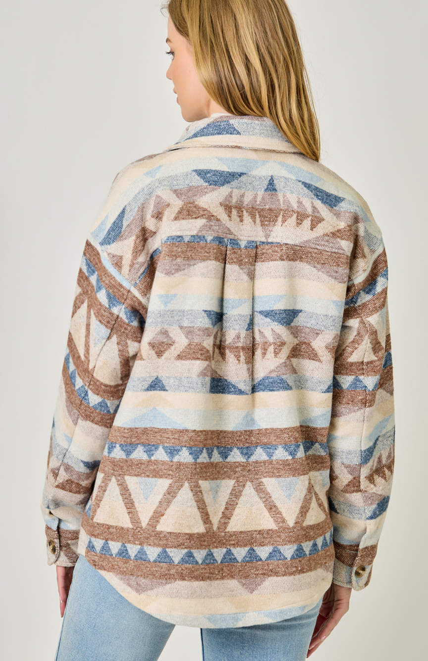 Mystree Aztec Shirt Jacket