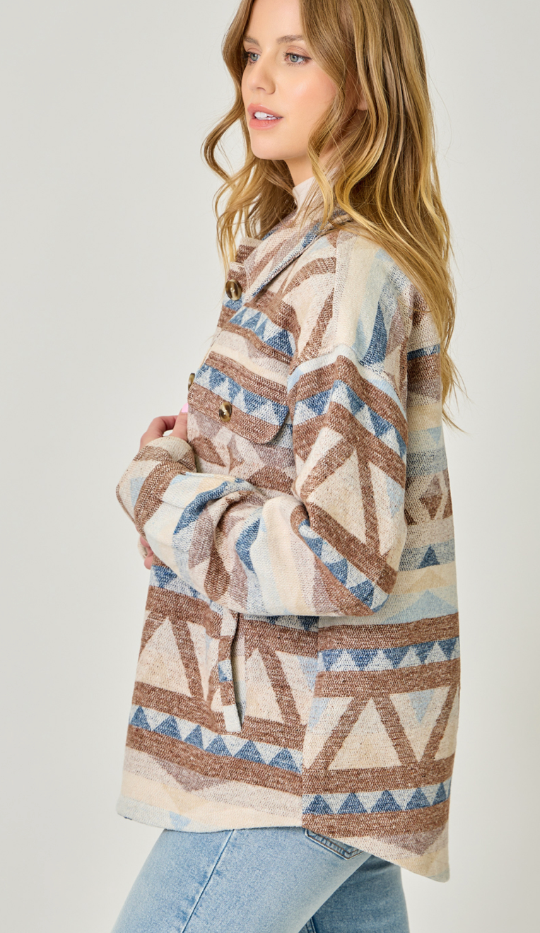 Mystree Aztec Shirt Jacket