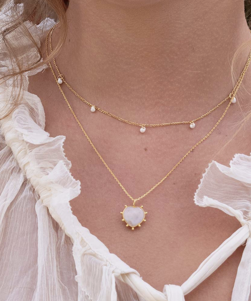 Amano Gemstone Heart Necklace