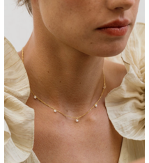 Amano Dainty Pearl Station Necklace