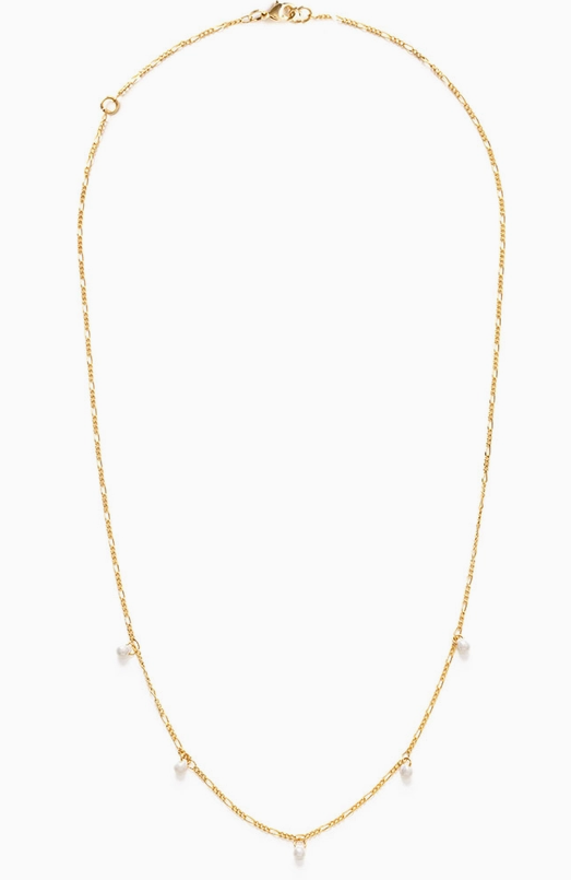 Amano Dainty Pearl Station Necklace