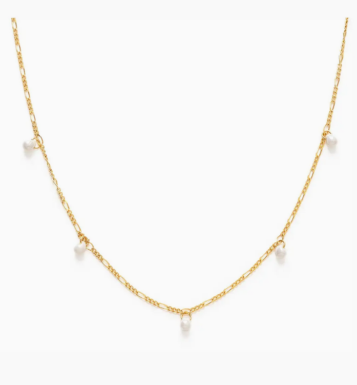 Amano Dainty Pearl Station Necklace