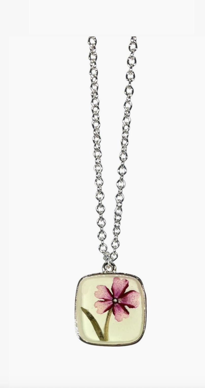 Shari Dixon Verbena on the Beach Small Square Necklace