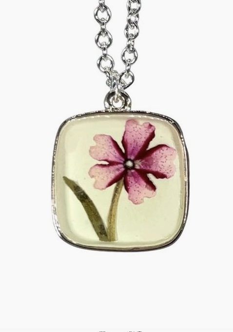 Shari Dixon Verbena on the Beach Small Square Necklace