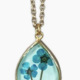 Shari Dixon Turquoise Flower on Aqua Medium Teardrop on Chain