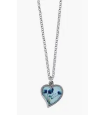 Shari Dixon Hearts Heart Heart Baby's Breath on Blue sm Hearts Necklace