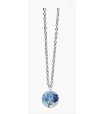 Shari Dixon Forget Me Not Necklace | Real Pressed Blue Flower Pendant