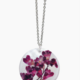 Shari Dixon Coral Bells Necklace | Real Pressed Flower Shell Sterling Silver Plated Pendant