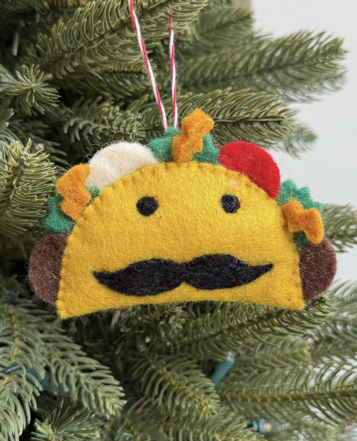 ORNAMENTS 4 ORPHANS Taco Man Felt Wool Ornament