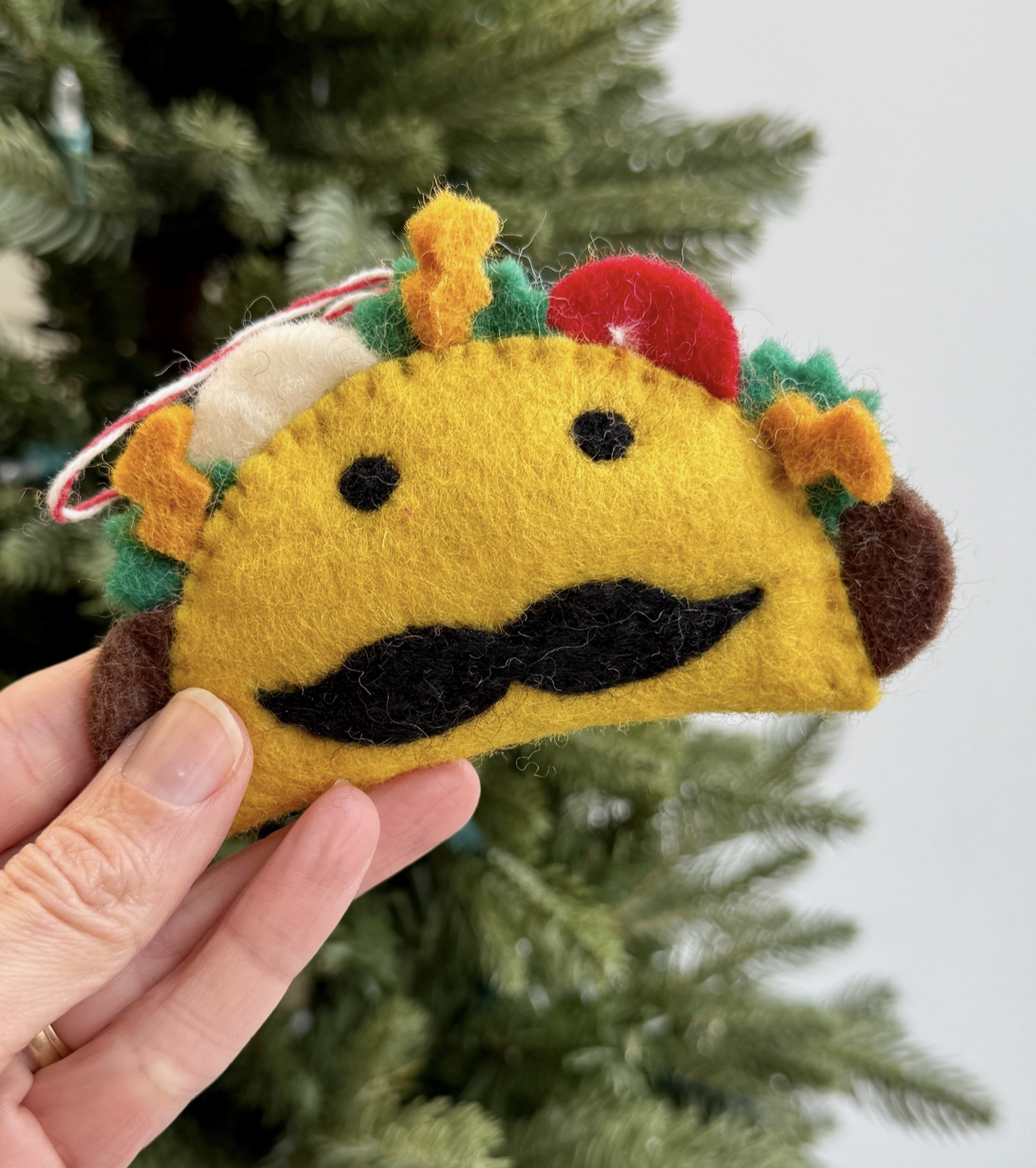 ORNAMENTS 4 ORPHANS Taco Man Felt Wool Ornament