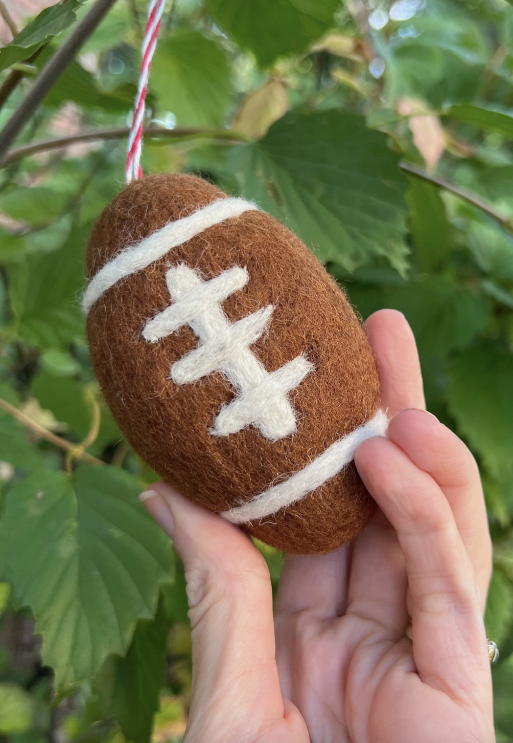ORNAMENTS 4 ORPHANS Football Felt Wool Ornament