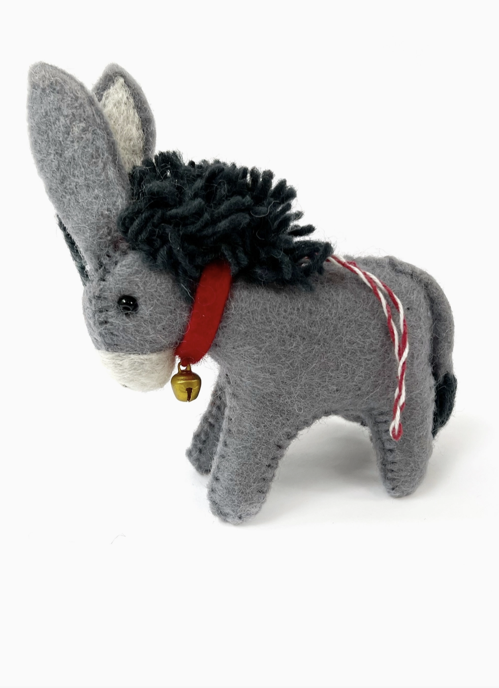 ORNAMENTS 4 ORPHANS Donkey Felt Wool Ornament