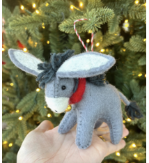 ORNAMENTS 4 ORPHANS Donkey Felt Wool Ornament