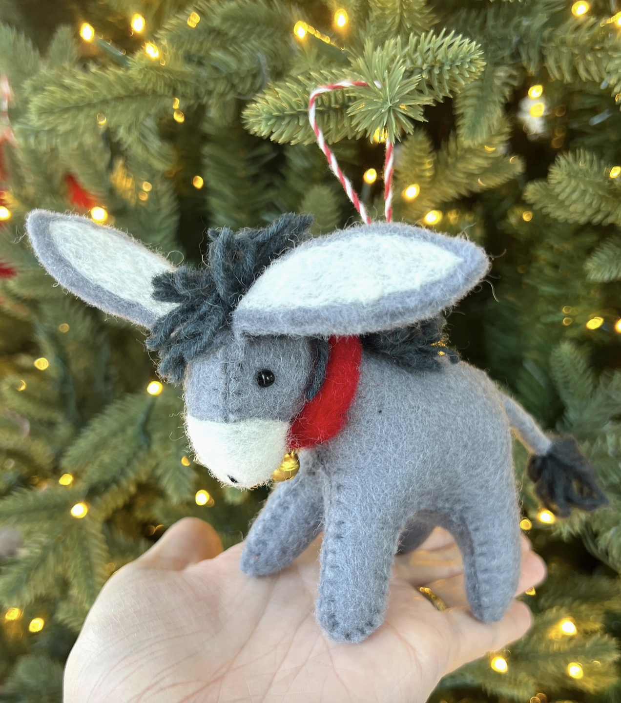 ORNAMENTS 4 ORPHANS Donkey Felt Wool Ornament
