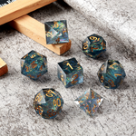 GTH Sharp-Edged Dice Set (7pcs) (Peacock)
