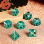 GTH Sharp-Edged Dice Set (7pcs) (Lagoon)