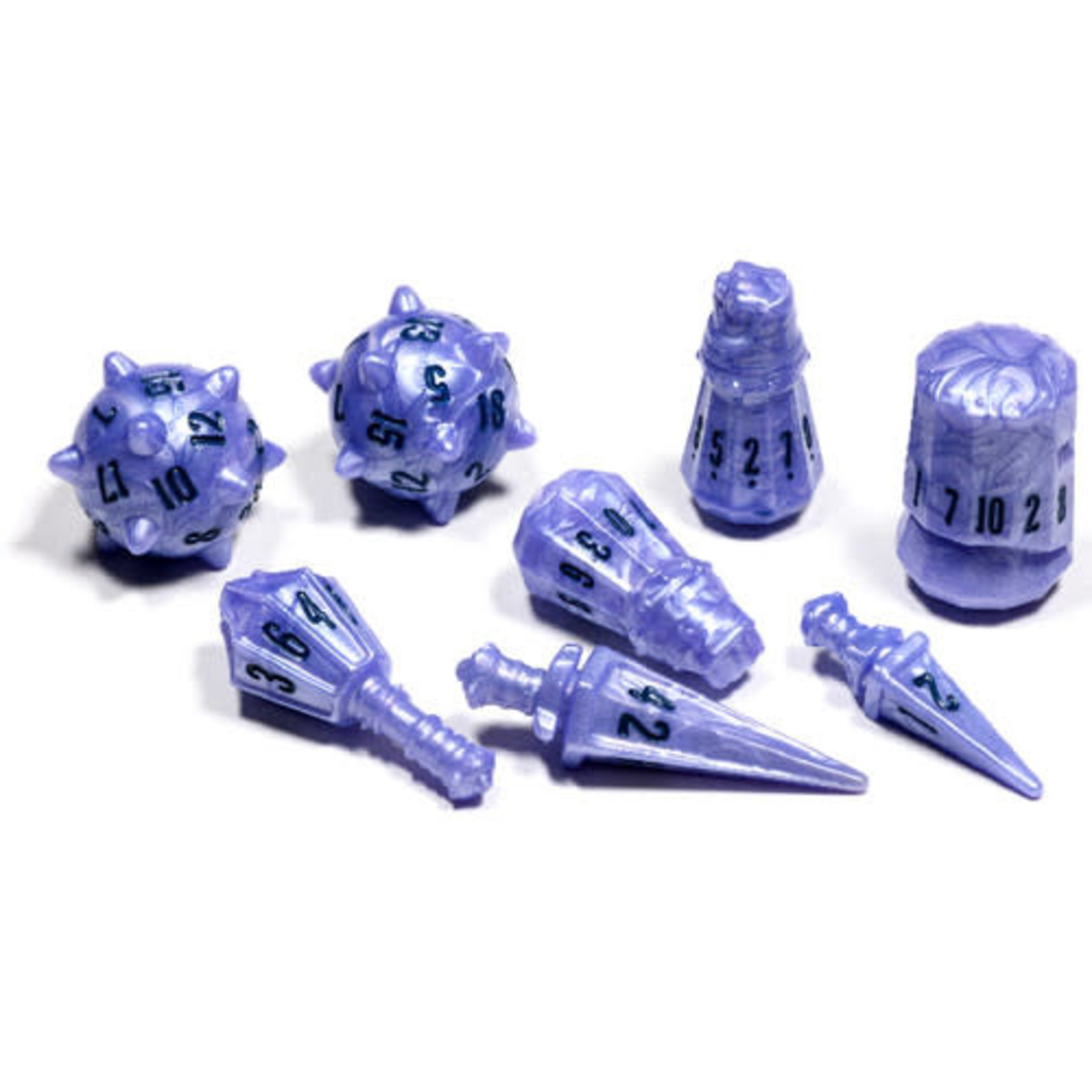 PolyHero- Warrior 8 Dice Set Ghost Knight