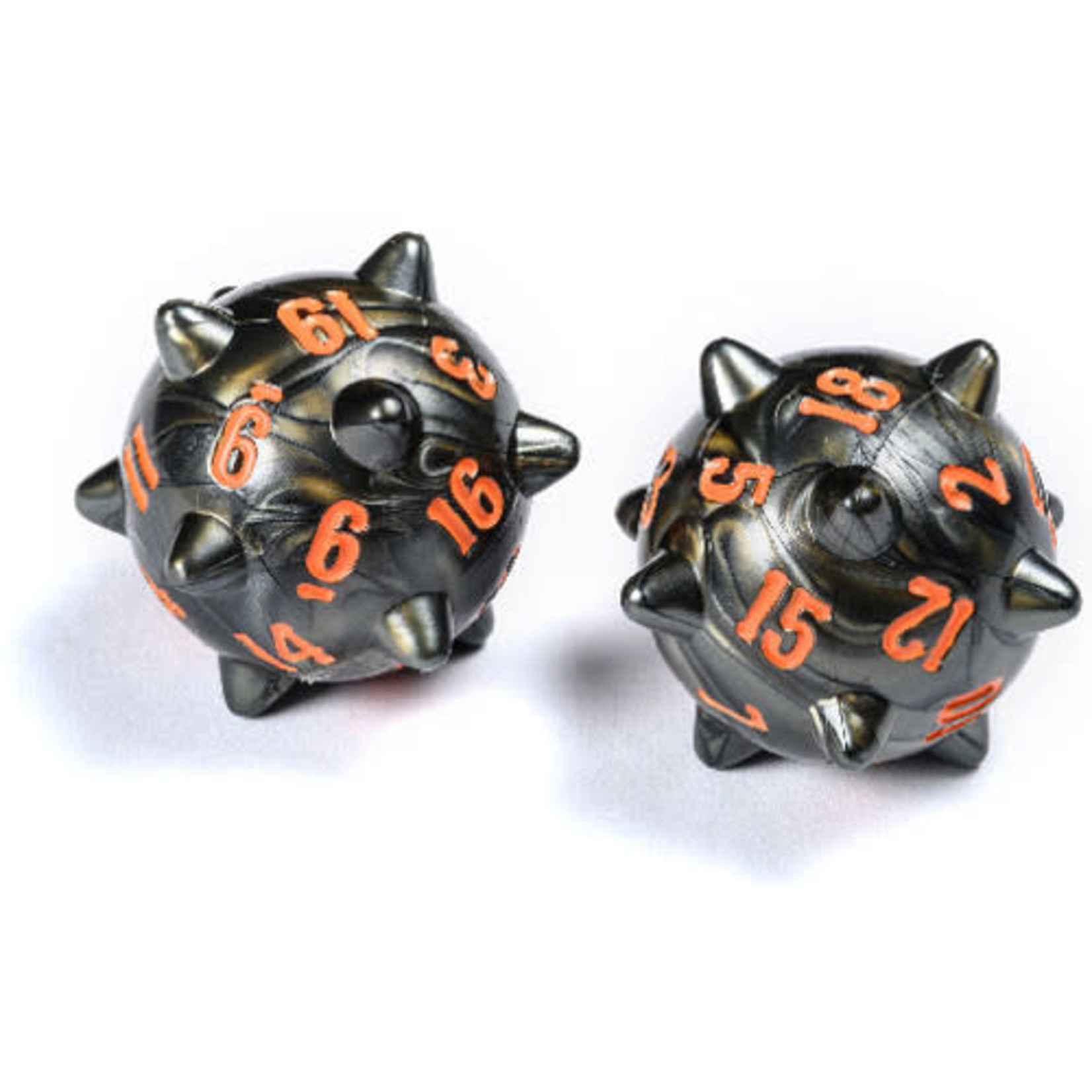 PolyHero- Warrior 2d20 Spiked Balls Steel Grey