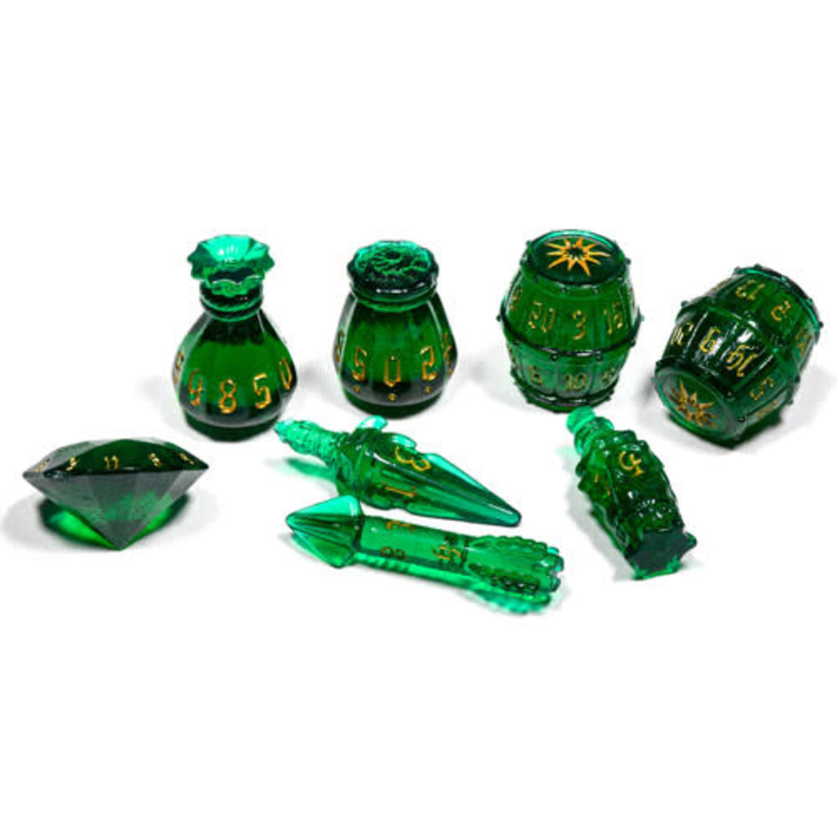 PolyHero- Rogue 8 Dice Set Emerald Emissary