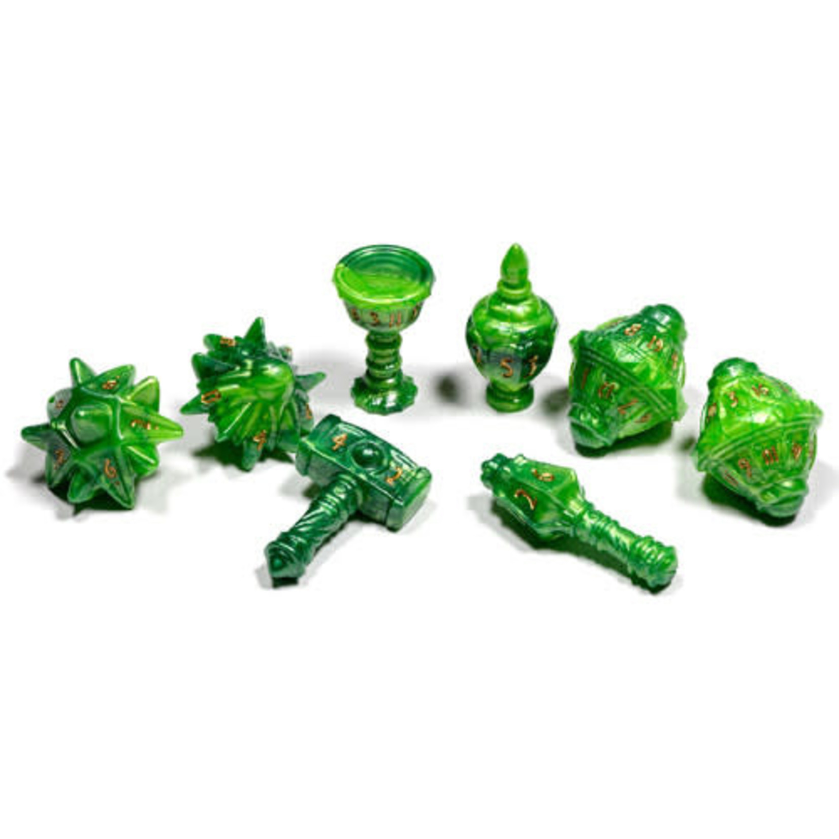 PolyHero- Cleric 8 Dice Set Verdant Viridian