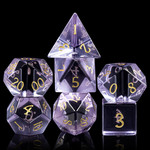 GTH Glass Dice Set (7pc) Amethyst Zircon