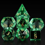 GTH Glass Dice Set (7pc) Emerald Zircon