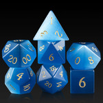 GTH Gemstone Dice Set (7pcs) - Blue Cat's Eyes (Synthetic)