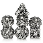 GTH Hollow Dice Set (7pcs) - Kraken (Nickel & White)