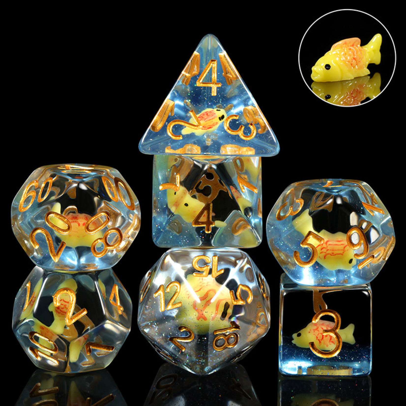 GTH Resin Dice Set (7pcs) - Goldfish