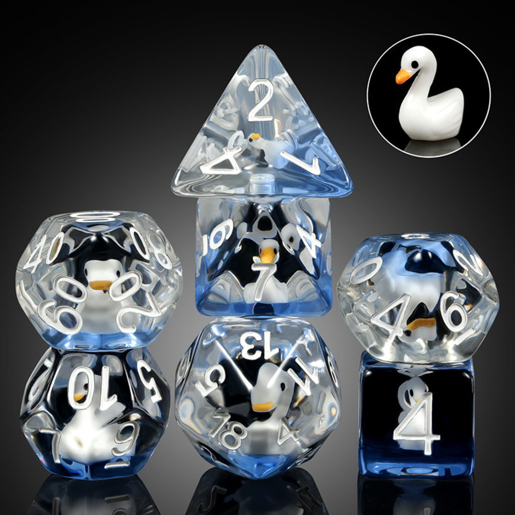 GTH Resin Dice Set (7pc) Swan