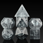 GTH Glass Dice Set (7pcs) Shattered Onyx Zircon
