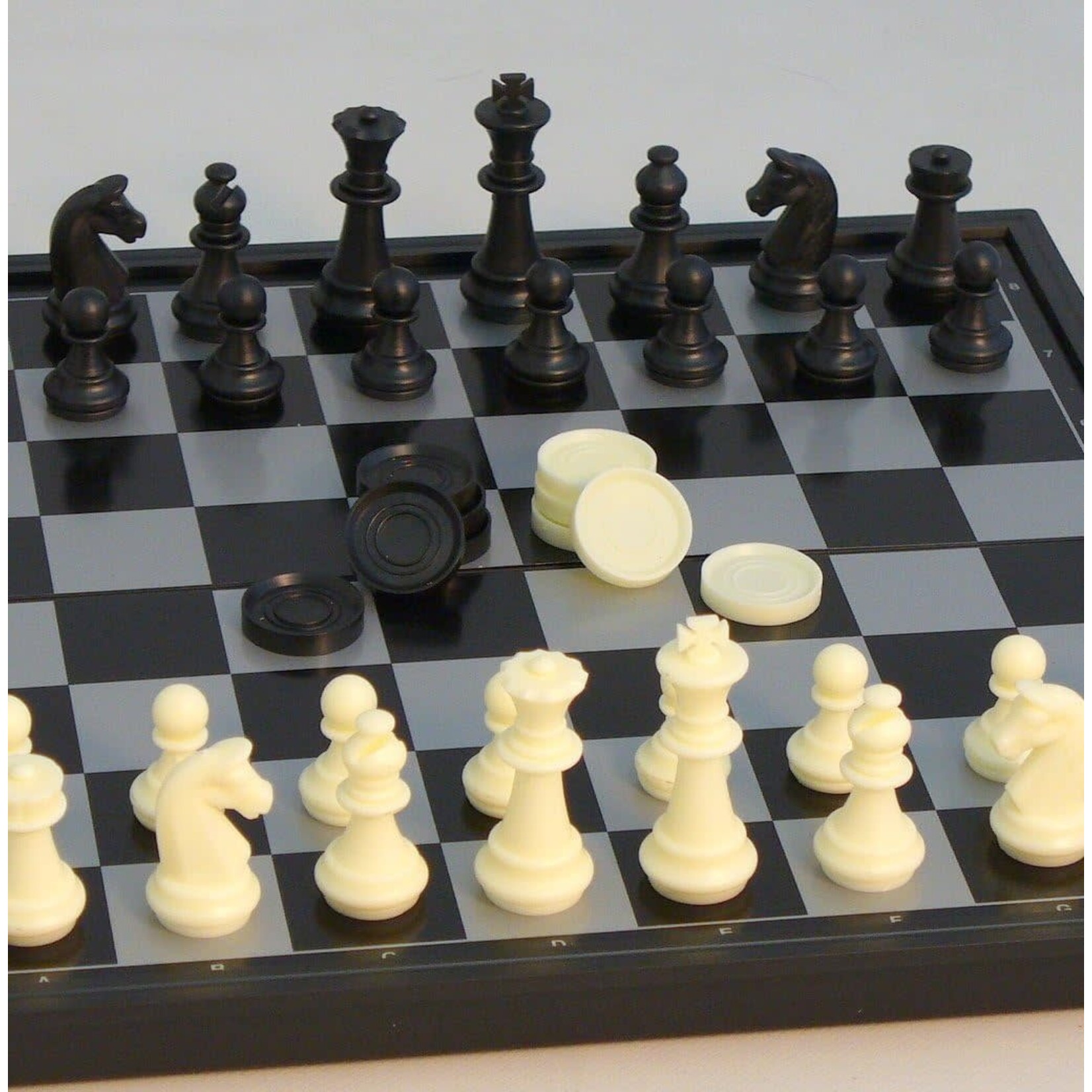 Folding Chess & Checkers Set - Magnetic 10" Board