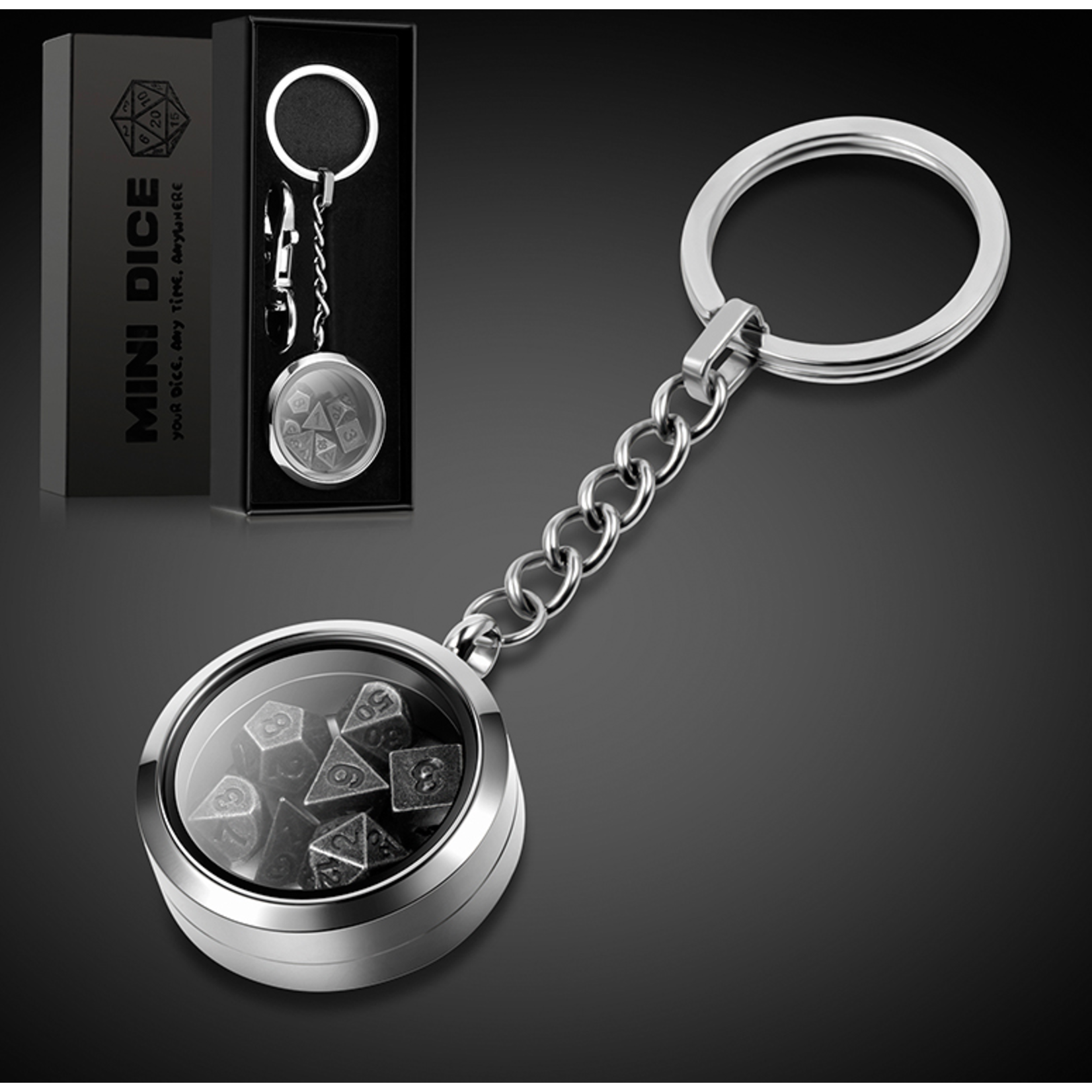GTH Mini Metal Dice Set & Keychain - Iridescence