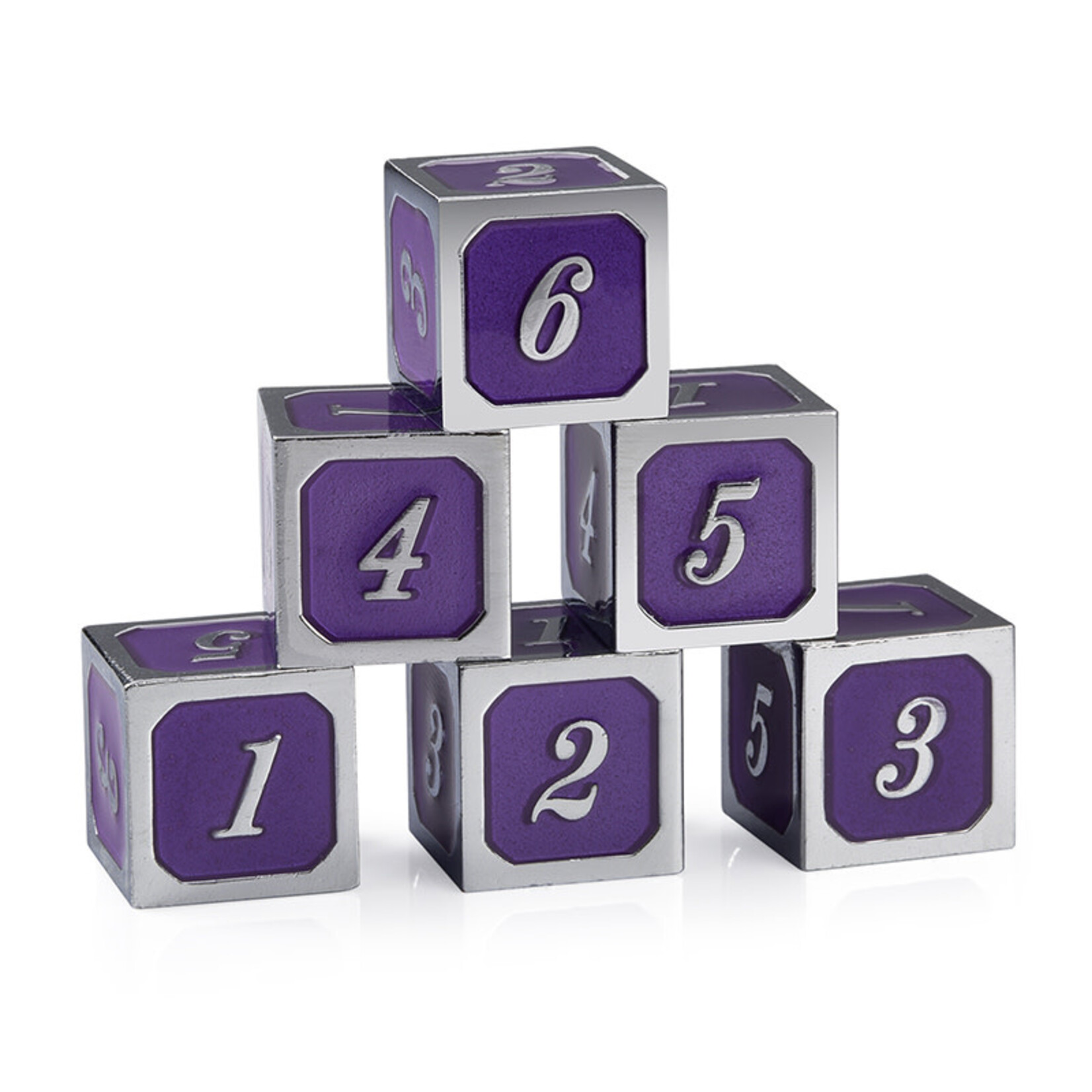 GTH Metal & Enamel D6 Set (12pcs) - Ultraviolet & Silver