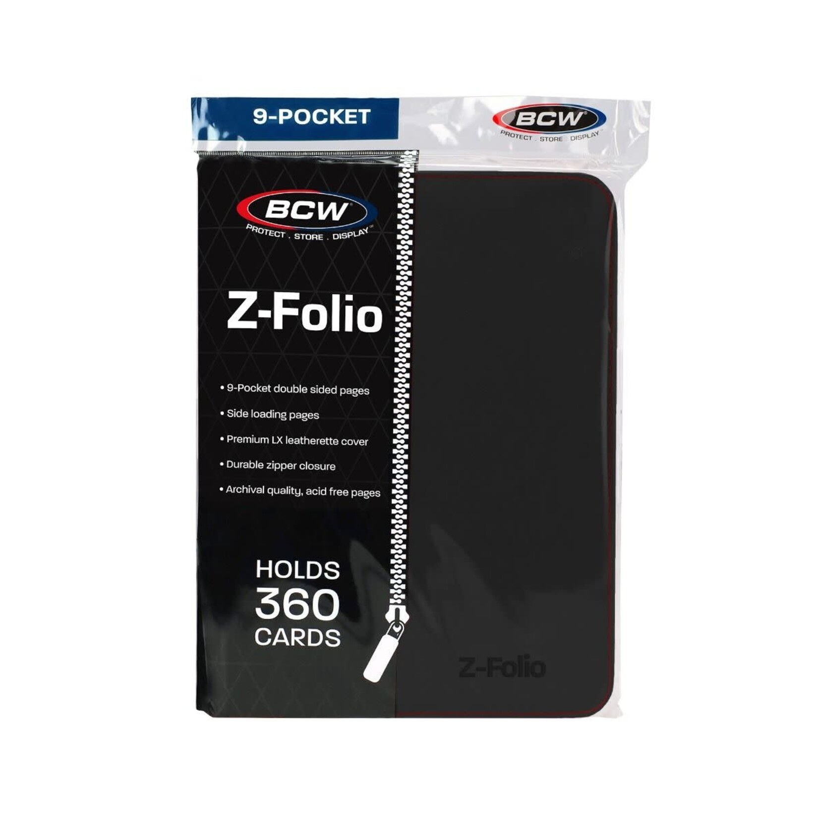 BCW Z-Folio 9-Pocket Binder - Black