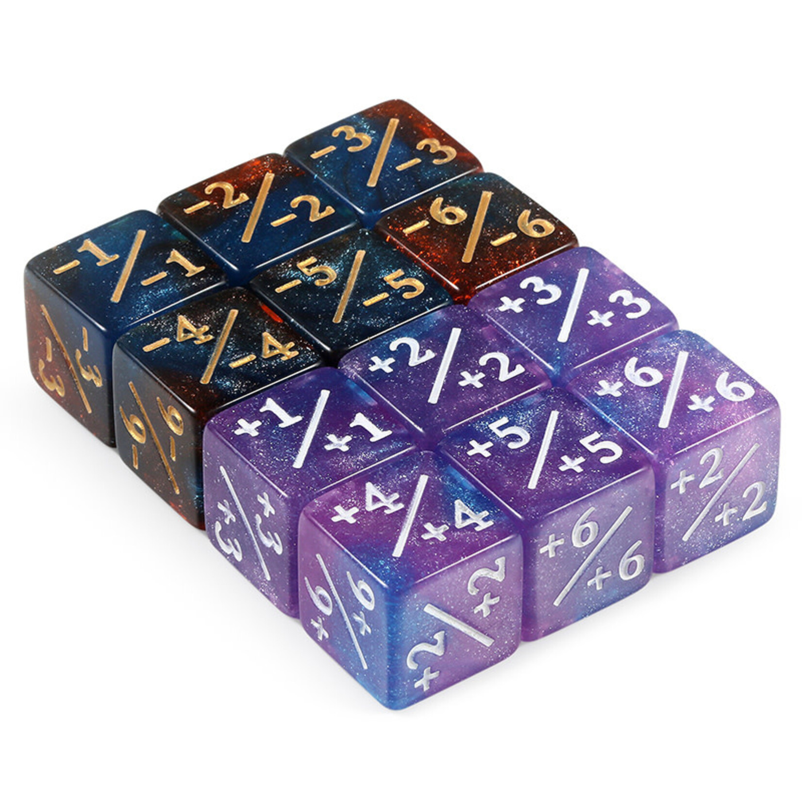 GTH Positive/Negative Dice Counters (12pcs) - Nebula/Twilight