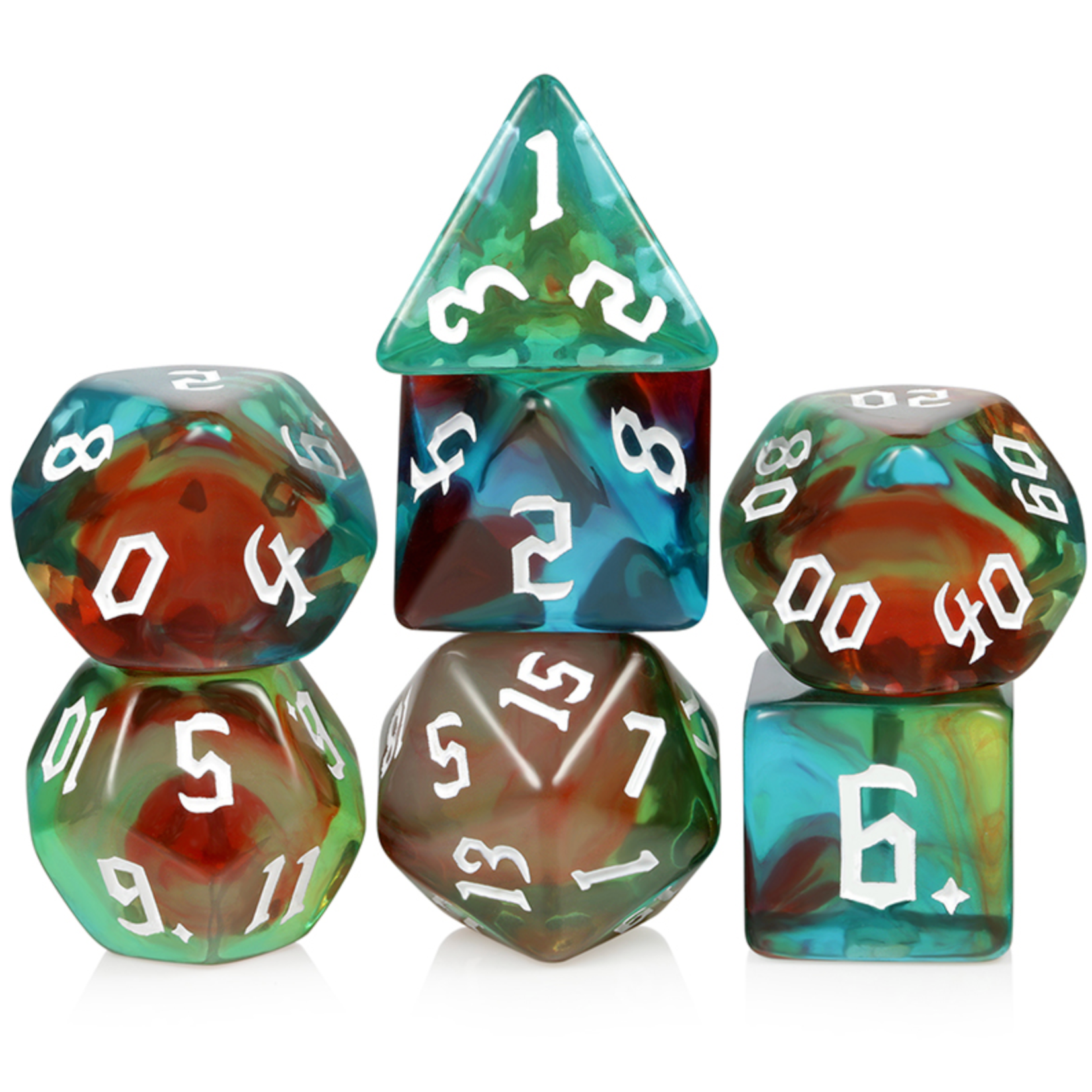 GTH Acrylic Dice Set 7pcs- Psychedelic