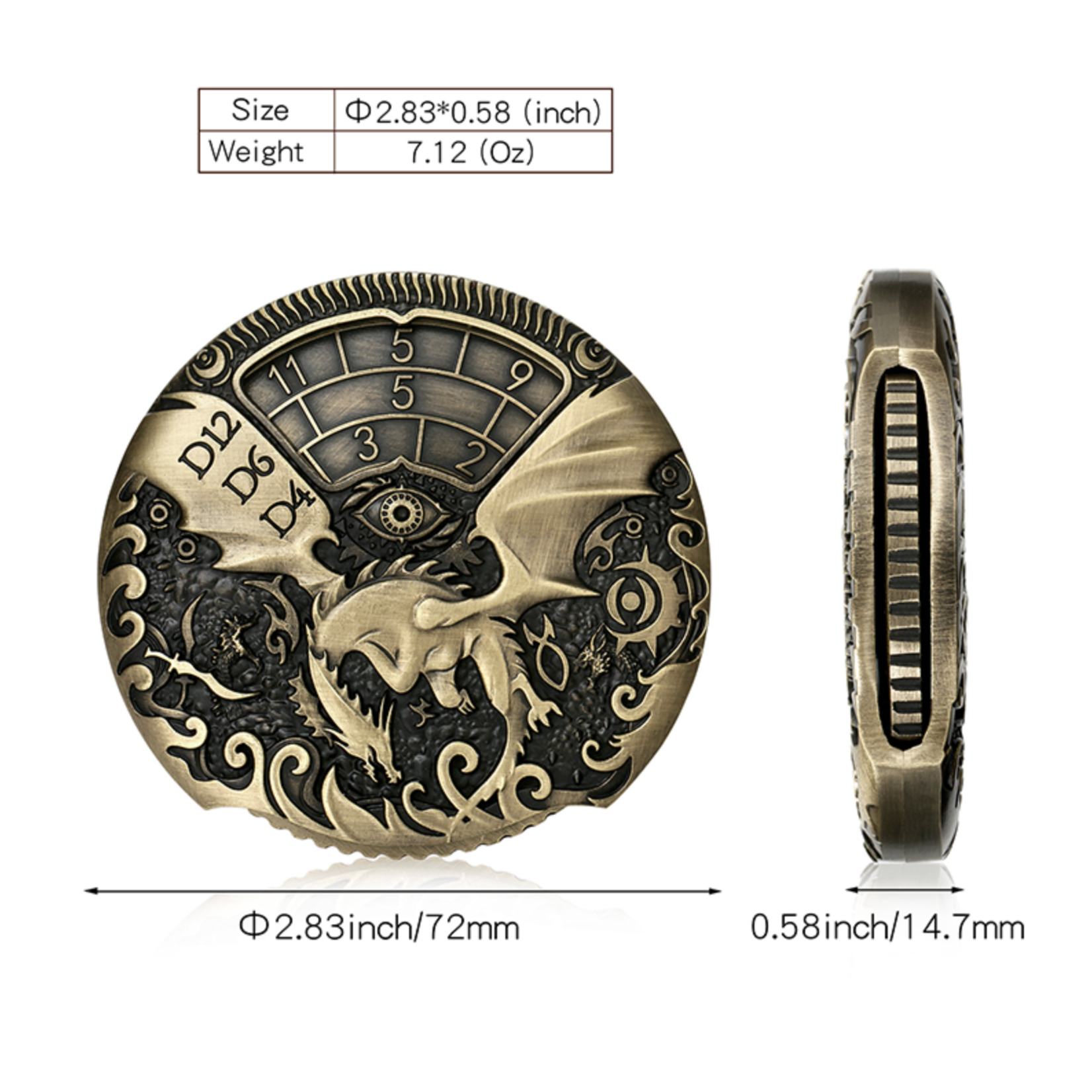 GTH Spinner Dice (D20) Bronze