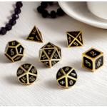 GTH Metal & Enamel Dice Set 7ct - Black/Gold