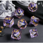 GTH Sharp Edge Dice Set 7ct - Infused Dragon eye Purple