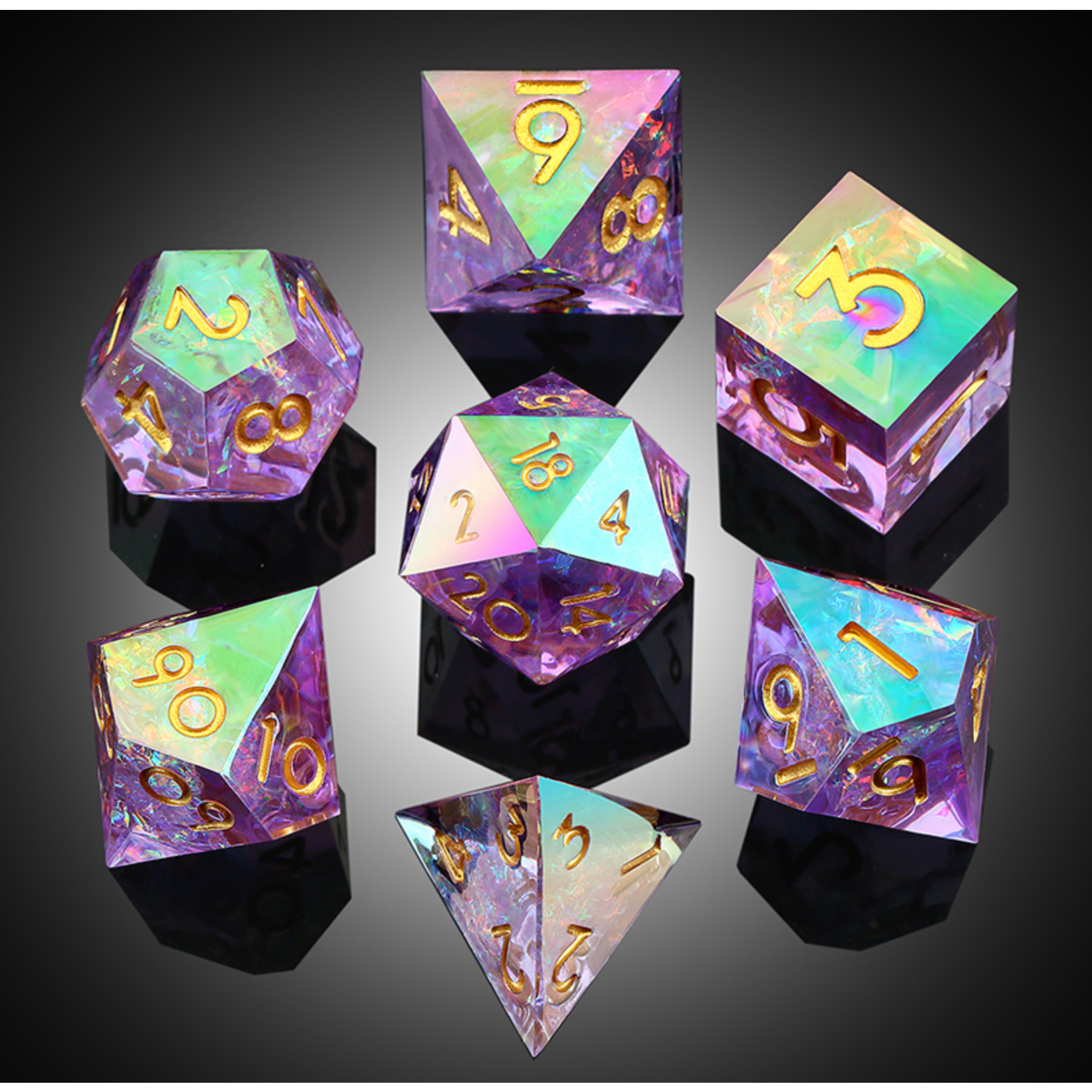 GTH Sharp Edge Dice Set (7pc) Chromatic (Mage)