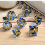 GTH Sharp Edge Dice Set (7pc) Rings (Blue)