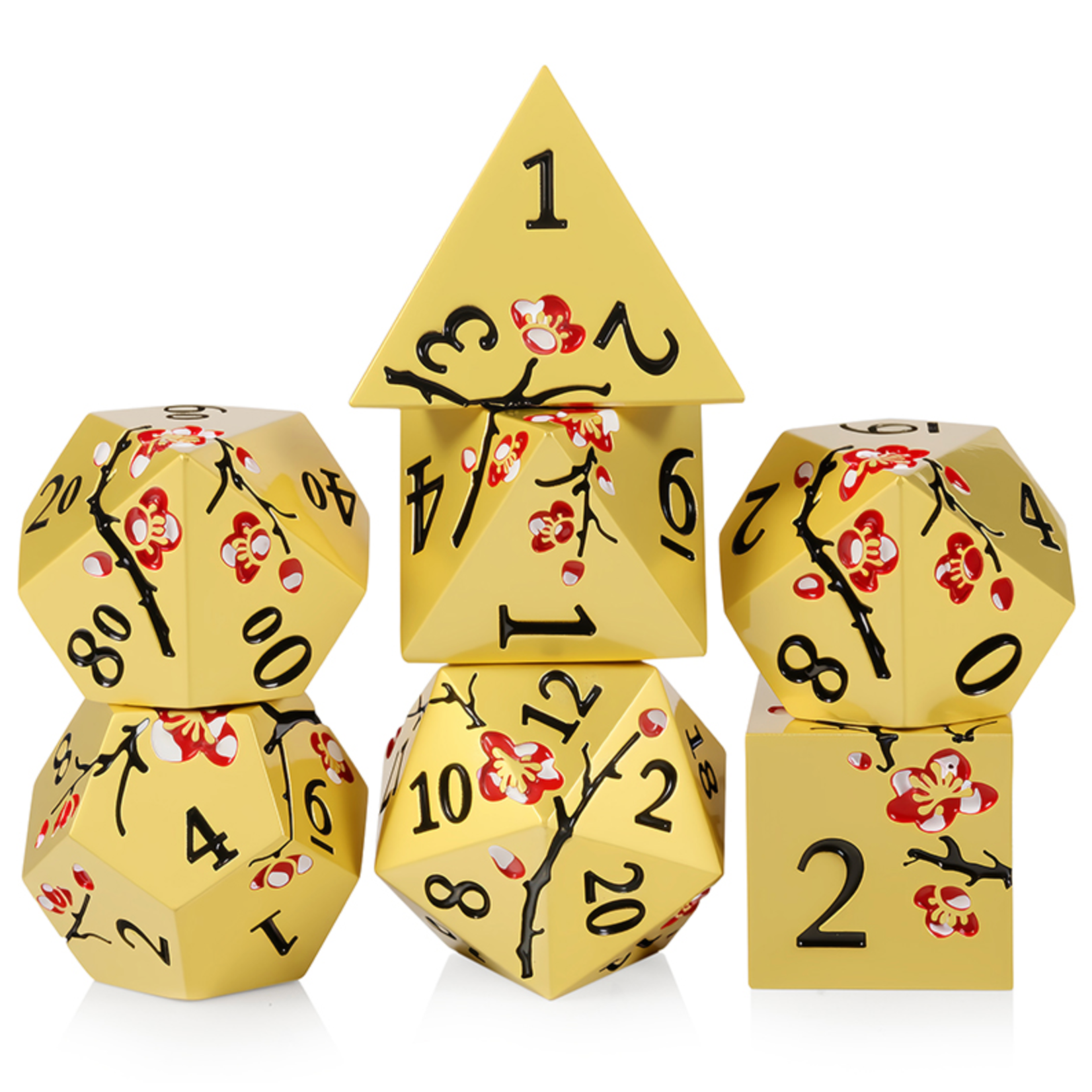 GTH Metal & Enamel Dice Set (7pc) Sakura (Prosperity)