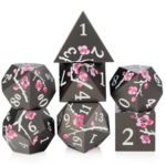 GTH Metal & Enamel Dice Set (7pc) Sakura (Night Blossom)