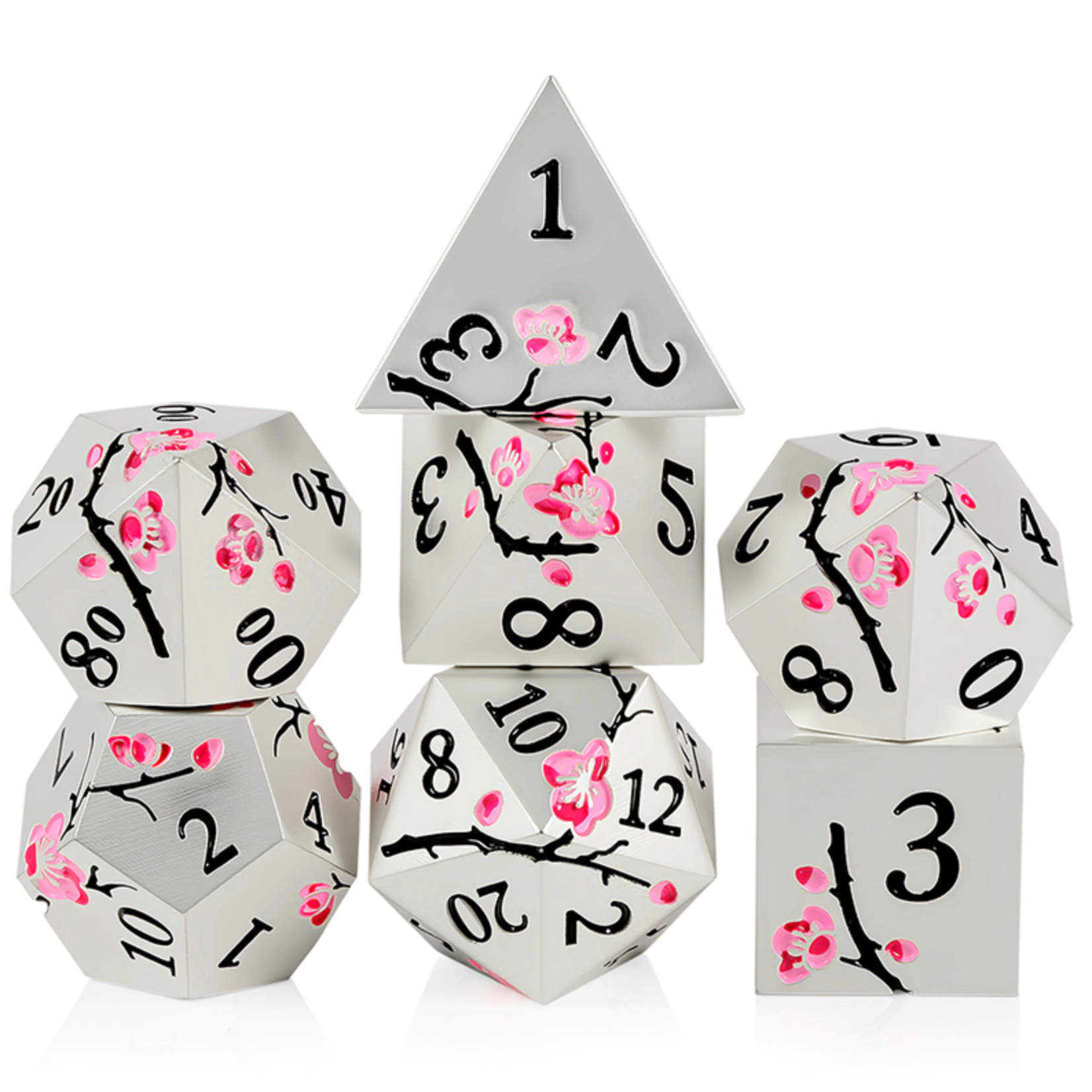 GTH Metal & Enamel Dice Set (7pc) Sakura (Awaken)