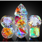 GTH Faceted Glass Dice Set (7pcs) Rainbow K9 Glass