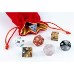 Small Dice Bag Velvet Red With Gold Satin