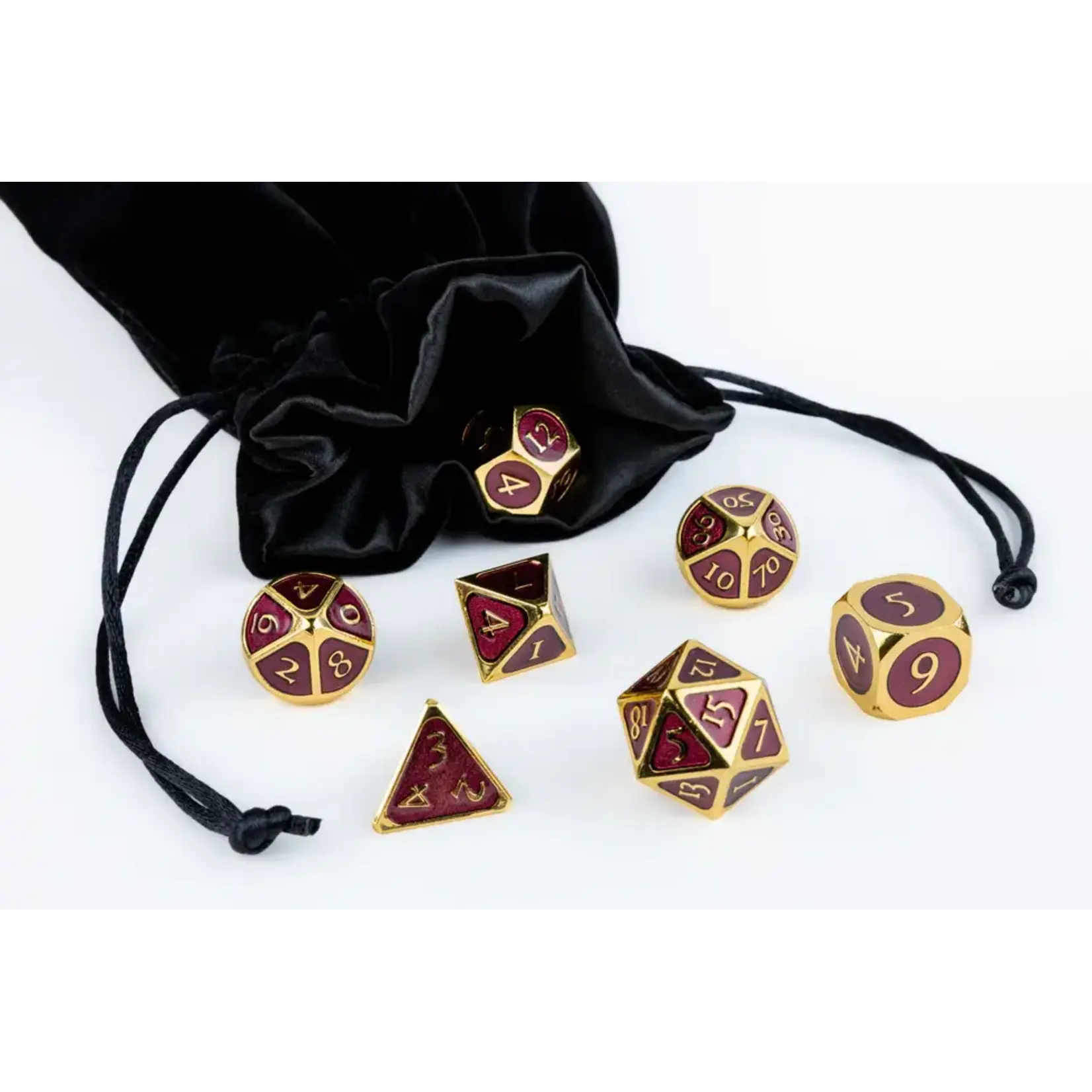Large Dice Bage Velvet Black With Gold Satin