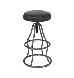 Bowie Bar Stool - Distressed Black Leather